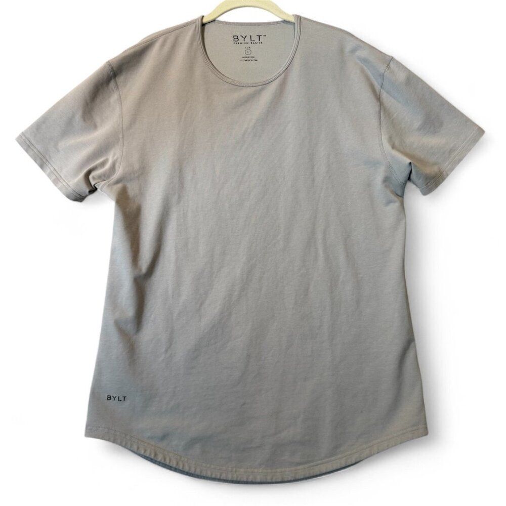 BYLT Premium Basics LUX Tee Men’s Large Gray Crew Neck Drop Cut T-Shirt